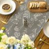 Artoid Mode Leaves Flowers Spring Table Runner, Seasonal Kitchen Dining Table Decoration for Home Party Decor 13×72 Inch(Silver)