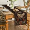 Artoid Mode Poppy Moth Mushroom Moon Fall Table Runner, Seasonal Autumn Kitchen Dining Table Decoration for Home Party Decor 13×72 Inch(Black)