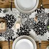Artoid Mode Red Orange Dahlia Floral 2025 New Year Table Runner, Spring Festival Winter Holiday Kitchen Dining Table Decoration for Home Party Decor 13×72 Inch(Black/Grey/Silver)