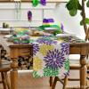 Artoid Mode Red Orange Dahlia Floral 2025 New Year Table Runner, Spring Festival Winter Holiday Kitchen Dining Table Decoration for Home Party Decor 13×72 Inch(Purple)