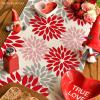 Artoid Mode Red Orange Dahlia Floral 2025 New Year Table Runner, Spring Festival Winter Holiday Kitchen Dining Table Decoration for Home Party Decor 13×72 Inch(Red/Pink/Grey)