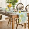 Artoid Mode Red Orange Dahlia Floral 2025 New Year Table Runner, Spring Festival Winter Holiday Kitchen Dining Table Decoration for Home Party Decor 13×72 Inch(Green)