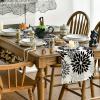 Artoid Mode Red Orange Dahlia Floral 2025 New Year Table Runner, Spring Festival Winter Holiday Kitchen Dining Table Decoration for Home Party Decor 13×72 Inch(Black/Grey/Silver)