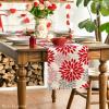 Artoid Mode Red Orange Dahlia Floral 2025 New Year Table Runner, Spring Festival Winter Holiday Kitchen Dining Table Decoration for Home Party Decor 13×72 Inch(Red/Pink/Grey)