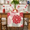 Artoid Mode Red Orange Dahlia Floral 2025 New Year Table Runner, Spring Festival Winter Holiday Kitchen Dining Table Decoration for Home Party Decor 13×72 Inch(Red/Pink/Grey)