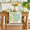 Artoid Mode Red Orange Dahlia Floral 2025 New Year Table Runner, Spring Festival Winter Holiday Kitchen Dining Table Decoration for Home Party Decor 13×72 Inch(Green)