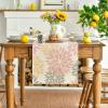 Artoid Mode Red Orange Dahlia Floral 2025 New Year Table Runner, Spring Festival Winter Holiday Kitchen Dining Table Decoration for Home Party Decor 13×72 Inch(Pink/Yellow/Grey)