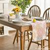 Artoid Mode Red Orange Dahlia Floral 2025 New Year Table Runner, Spring Festival Winter Holiday Kitchen Dining Table Decoration for Home Party Decor 13×72 Inch(Pink/Yellow/Grey)