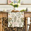 Artoid Mode Wildflowers Floral Spring Table Runner, Seasonal Summer Butterfly Kitchen Dining Table Decoration for Home Party 13×72 Inch(Beige)