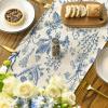Artoid Mode Wildflowers Floral Spring Table Runner, Seasonal Summer Butterfly Kitchen Dining Table Decoration for Home Party 13×72 Inch(Blue)