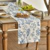 Artoid Mode Wildflowers Floral Spring Table Runner, Seasonal Summer Butterfly Kitchen Dining Table Decoration for Home Party 13×72 Inch(Blue)