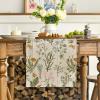Artoid Mode Wildflowers Floral Spring Table Runner, Seasonal Summer Butterfly Kitchen Dining Table Decoration for Home Party 13×72 Inch(Wood)