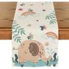 Artoid Mode Animals Elephant Baby Shower Table Runner, Seasonal Children Summer Kitchen Dining Table for Home Party Decor 13×72 Inch