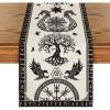 Artoid Mode Beige Viking Tree of Life Raven Helmet of Awe Table Runner, Seasonal Kitchen Dining Table Decoration for Home Party Decor 13×72 Inch(Beige)