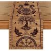 Artoid Mode Beige Viking Tree of Life Raven Helmet of Awe Table Runner, Seasonal Kitchen Dining Table Decoration for Home Party Decor 13×72 Inch(Brown)