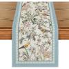 Artoid Mode Blue Birds Flowers Blossom Table Runner, Seasonal Spring Floral Kitchen Dining Table Decoration for Home Party Decor 13×72 Inch(Blue)