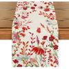 Artoid Mode Daisy Eucalyptus Lavender Floral Leaves Summer Table Runner, Spring Kitchen Dining Table Decoration for Home Party Decor 13×72 Inch(Orange)