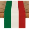 Artoid Mode Green Red Stripes Italy Table Runner, Italian Themed Party Kitchen Dining Table Decoration for Home Decor 13×72 Inch(Green/White/Red)