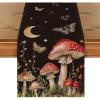 Artoid Mode Mushroom Moon and Moth Fall Table Runner, Seasonal Autumn Kitchen Dining Table Decoration for Home Party Decor 13×72 Inch