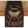 Artoid Mode Poppy Moth Mushroom Moon Fall Table Runner, Seasonal Autumn Kitchen Dining Table Decoration for Home Party Decor 13×72 Inch(Black)