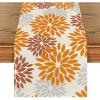 Artoid Mode Red Orange Dahlia Floral 2025 New Year Table Runner, Spring Festival Winter Holiday Kitchen Dining Table Decoration for Home Party Decor 13×72 Inch(Orange/Brown/Grey)
