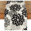Artoid Mode Red Orange Dahlia Floral 2025 New Year Table Runner, Spring Festival Winter Holiday Kitchen Dining Table Decoration for Home Party Decor 13×72 Inch(Black/Grey/Silver)