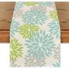 Artoid Mode Red Orange Dahlia Floral 2025 New Year Table Runner, Spring Festival Winter Holiday Kitchen Dining Table Decoration for Home Party Decor 13×72 Inch(Green)