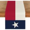 Artoid Mode Texas U.S. States Flag Table Runner, Seasonal Party Holiday Kitchen Dining Table Decoration for Home Party Decor 13×72 Inch