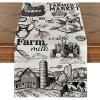 Artoid Mode Tractor Milk Farm Table Runner, Cow House Fall Kitchen Dining Table Decoration for Outdoor Home Party 13×72 Inch(Beige)
