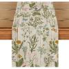 Artoid Mode Wildflowers Floral Spring Table Runner, Seasonal Summer Butterfly Kitchen Dining Table Decoration for Home Party 13×72 Inch(Wood)