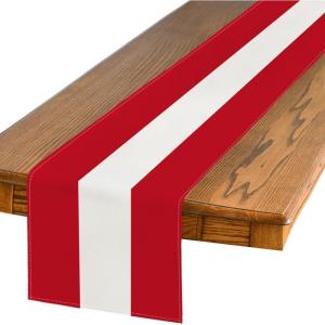Artoid Mode Green Red Stripes Italy Table Runner, Italian Themed Party Kitchen Dining Table Decoration for Home Decor 13×72 Inch(Red/Beige)