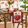 Artoid Mode Buffalo Plaid Red Heart Bow Tie Valentine’s Day Table Runner, Seasonal Kitchen Dining Table Decoration for Home Party Decor 13×72 Inch(Red)