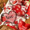 Artoid Mode Love Red Pink Heart Valentine’s Day Table Runner, Anniversary Wedding Kitchen Dining Table Decoration for Home Party Decor 13×72 Inch(Red Love)