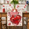 Artoid Mode Love Red Pink Heart Valentine’s Day Table Runner, Anniversary Wedding Kitchen Dining Table Decoration for Home Party Decor 13×72 Inch(Red Love)