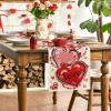 Artoid Mode Love Red Pink Heart Valentine’s Day Table Runner, Anniversary Wedding Kitchen Dining Table Decoration for Home Party Decor 13×72 Inch(Red Love)