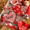 Artoid Mode Love Red Pink Heart Valentine’s Day Table Runner, Anniversary Wedding Kitchen Dining Table Decoration for Home Party Decor 13×72 Inch(Wood Love)