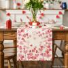 Artoid Mode Pink Love Valentine’s Table Runner, Anniversary Wedding Kitchen Dining Table Decoration for Home Party Decor 13×72 Inch(Pink)