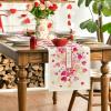 Artoid Mode Red Pink Heart Branch Table Runner, Seasonal Leaf Kitchen Dining Table Decoration for Home Party Decor 13×72 Inch(Pink)