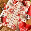 Artoid Mode Red Pink Heart Branch Table Runner, Seasonal Leaf Kitchen Dining Table Decoration for Home Party Decor 13×72 Inch(Red)