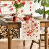 Artoid Mode Red Pink Heart Branch Table Runner, Seasonal Leaf Kitchen Dining Table Decoration for Home Party Decor 13×72 Inch(Red)