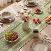 Artoid Mode Emerald Farmhouse Woven Table Runner, Seasonal Holiday Rustic Kitchen Dining Table Decoration for Home Party Decor 12×72 Inch(Army Green)