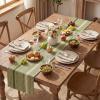 Artoid Mode Emerald Farmhouse Woven Table Runner, Seasonal Holiday Rustic Kitchen Dining Table Decoration for Home Party Decor 12×72 Inch(Army Green)