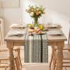 Artoid Mode Emerald Farmhouse Woven Table Runner, Seasonal Holiday Rustic Kitchen Dining Table Decoration for Home Party Decor 12×72 Inch(Black)