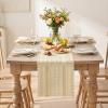 Artoid Mode Emerald Farmhouse Woven Table Runner, Seasonal Holiday Rustic Kitchen Dining Table Decoration for Home Party Decor 12×72 Inch(Burlap Brown)
