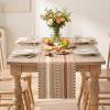 Artoid Mode Emerald Farmhouse Woven Table Runner, Seasonal Holiday Rustic Kitchen Dining Table Decoration for Home Party Decor 12×72 Inch(Caramel)