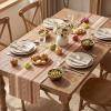 Artoid Mode Emerald Farmhouse Woven Table Runner, Seasonal Holiday Rustic Kitchen Dining Table Decoration for Home Party Decor 12×72 Inch(Caramel)