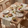 Artoid Mode Emerald Farmhouse Woven Table Runner, Seasonal Holiday Rustic Kitchen Dining Table Decoration for Home Party Decor 12×72 Inch(Dark Grey)
