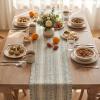 Artoid Mode Emerald Farmhouse Woven Table Runner, Seasonal Holiday Rustic Kitchen Dining Table Decoration for Home Party Decor 12×72 Inch(Dark Grey)