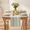 Artoid Mode Emerald Farmhouse Woven Table Runner, Seasonal Holiday Rustic Kitchen Dining Table Decoration for Home Party Decor 12×72 Inch(Dark Grey)