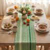 Artoid Mode Emerald Farmhouse Woven Table Runner, Seasonal Holiday Rustic Kitchen Dining Table Decoration for Home Party Decor 12×72 Inch(Emerald)